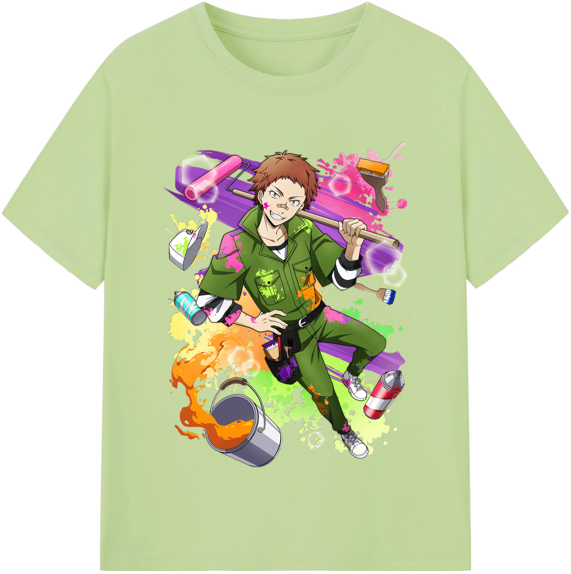 （画像用） 文豪ストレイドッグス Bungo Stray Dogs 綿100％半袖Tシャツ（フロントプリント）